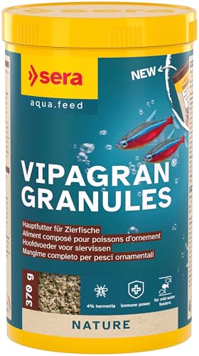 Sera vipagran granules 1 L (370 g) | alimento Principal para Peces Ornamentales Que se alimentan en Las Zonas intermedias del Agua | granulado Blando Que Mantiene su Forma