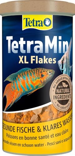 TetraMin XL Flakes - alimento en forma de escamas para todos los peces ornamentales de mayor tamaño, mezcla equilibrada para peces sanos y agua clara, lata de 1 l