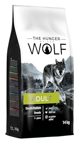 The Hunger of the Wolf Alimento seco para perros adultos de razas pequeñas y medianas, fórmula con pollo rica en vitamina C y E - 14 kg
