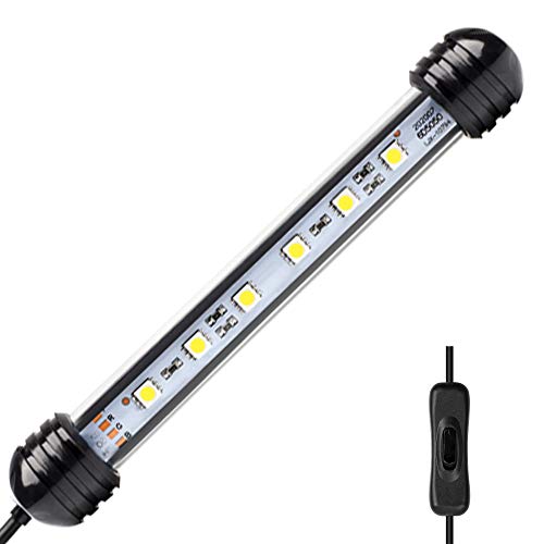 NICREW Luz Blanca LED Sumergible para Acuarios, Barra de luz Subacuatica 2W Lámpara Sumergible Acuario LED, Tubos de Luz Impermeable
