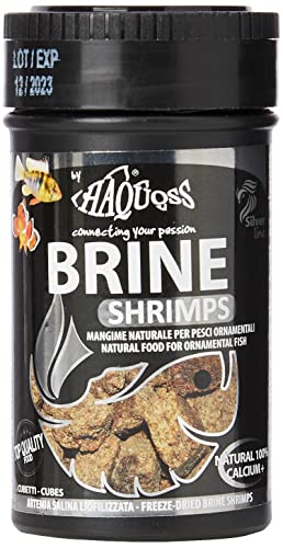 Haquoss Brine Gamba Alimento Natural liofilizzato de Artemia Salina para Peces Tropicales de Agua Dulce y Marina, 100 ml/ 8 gr