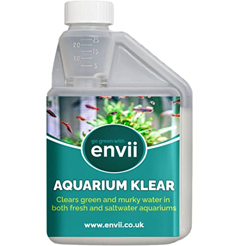Envii Aquarium Klear Antialgas para Acuario - Elimina Agua Verde y Algas en Peceras, Tratamiento Natural con Bacterias para Acuario de Agua Dulce, Seguro para Peces, 500ml