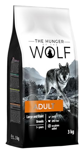 The Hunger of the Wolf Alimento seco para perros de razas grandes y gigantes, fórmula con pollo indicada para la salud de las articulaciones - 3kg