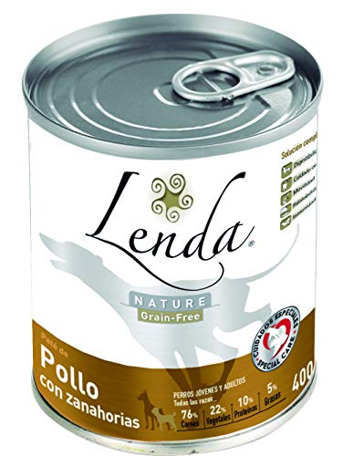 Lenda Alimentacion Completa Para Perros y Gatos, Nature Grain-Free, Comida húmeda para perros, Pollo con Zanahorias, 400 gr