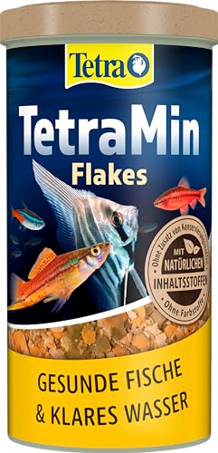 TetraMin Flakes - alimento en forma de escamas para todos los peces ornamentales, mezcla equilibrada para peces sanos y agua clara, lata de 1 l