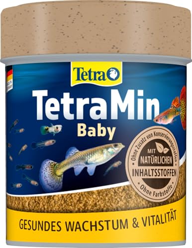 TetraMin Baby - alimento en escamas para peces ornamentales jóvenes de hasta 1 cm de longitud, mezcla equilibrada para un crecimiento sano y un agua clara, lata de 66 ml