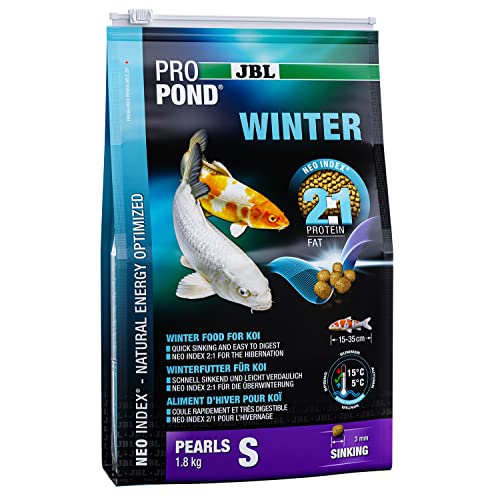 JBL Comida de Invierno para Koi, con Perlas sumergibles, Forro de Temporada, ProPond Invierno, Talla S, 1,8 kg